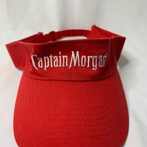Captain Morgan Rum Red White Adjustable Visor Beach Golf Cotton
